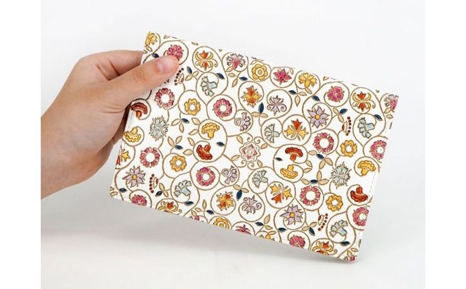 【文庫屋大関】パーソナルホルダー　金唐小花【皮革工芸品】 民芸品 雑貨 日用品 ファイル 多用途 牛革 