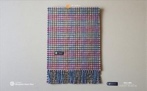 G3565 『Noble Fibre』100％カシミヤ・マフラー レッド＆チェック フリンジ付き【高級 カシミア おしゃれ ファッション 防寒 かしみあ】