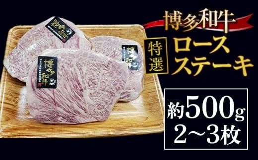 牛肉 博多和牛 特選 ロースステーキ 2~3枚 約500g [対海食品（肉の駅KING） 福岡県 宇美町 um40azo690001] ステーキ 冷凍 ロース 焼肉 焼き肉 小分け 個包装