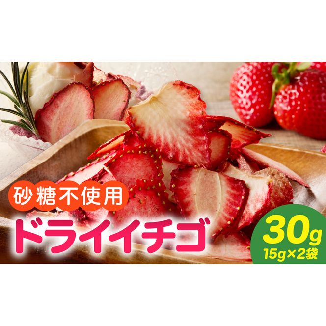 ドライフルーツ イチゴ 30g(15g×2袋) ［175R03］ 30g 砂糖不使用 甘味 乾燥 スライス ヨーグルト アイスクリーム お菓子 おやつ トッピング お菓子作り 保存に便利 チャック付き 紅茶 愛知県 小牧市 送料無料