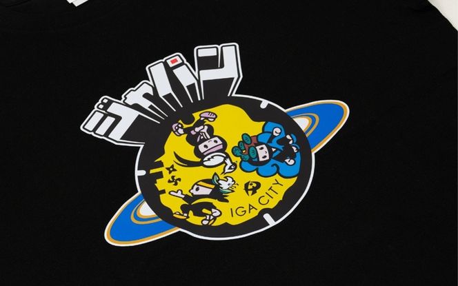 伊賀市 マンホールTシャツ 黒 【XLサイズ】 【jnud0002-4】