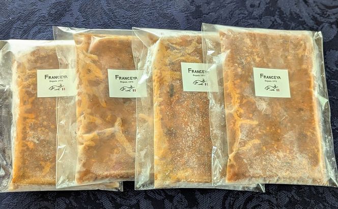 フレンチシェフのこだわり 牛すじ煮込みカレー×4食セット【FRANCEYA】_HA2071 牛すじ カレー 湯煎 簡単 福岡県宗像市 宗像市 福岡 宗像