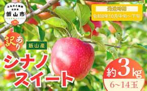 【先行予約丨2026年10月中旬より順次発送】訳あり シナノスイート【約3kg(6〜14玉)】(At-020)丨長野県 飯山市 おすすめ ランキング おいしい 高評価 大人気 先取り 産地直送 りんご 訳あり 規格外