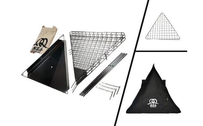 星の光芒、熾火（おきび）の紅炎。心やすらぐ夜の演出に。薄暮舎の熾火台－磨き－＆専用バッグ＆専用ロストル【コンプリートモデル】サイトウ工研