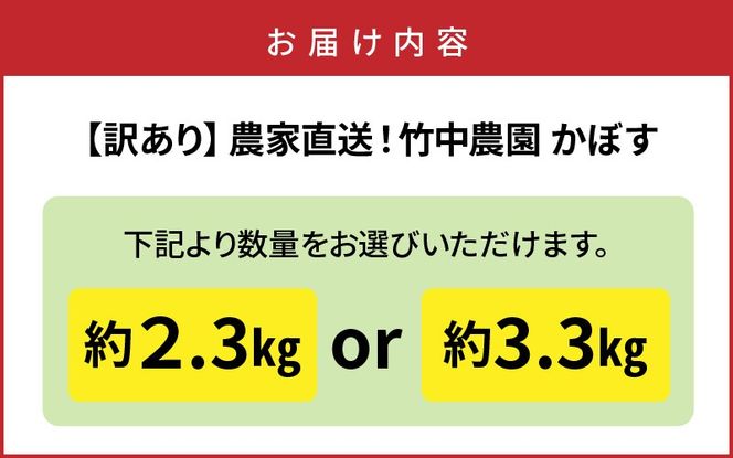 【先行予約】【訳あり】【選べる容量】農家直送！竹中農園 かぼす_2473R