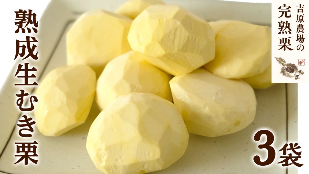 [ 吉原農場 の 完熟栗 ] 熟成 生むき栗 3袋 ( 120g × 3袋 ) 令和7年産 完熟 栗 くり クリ 栗ごはん 贈答 ギフト 果物 フルーツ 数量限定 旬 秋 冬 正月 おせち [CX019ci]