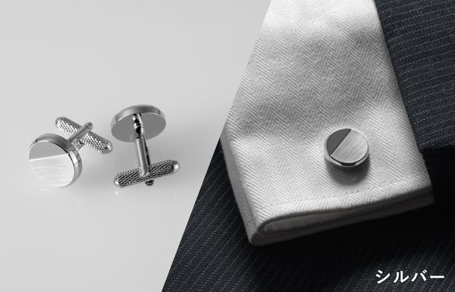 G3866 エッジラインカフス ラウンド シルバー（代用ロジウムメッキ）