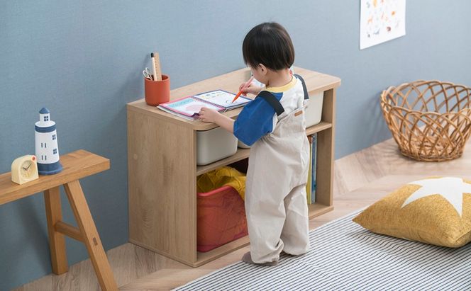 収納棚 ラウンドシェルフ RUSR-74L ナチュラル/ライトベージュ おもちゃ 収納 ラック ボックス アイリスオーヤマ おしゃれ おもちゃ箱 絵本棚 おもちゃ棚 キッズ 子ども シェルフ 北欧 収納棚 子供部屋 ケース 入学 入園 ラウンドシェルフ TV台