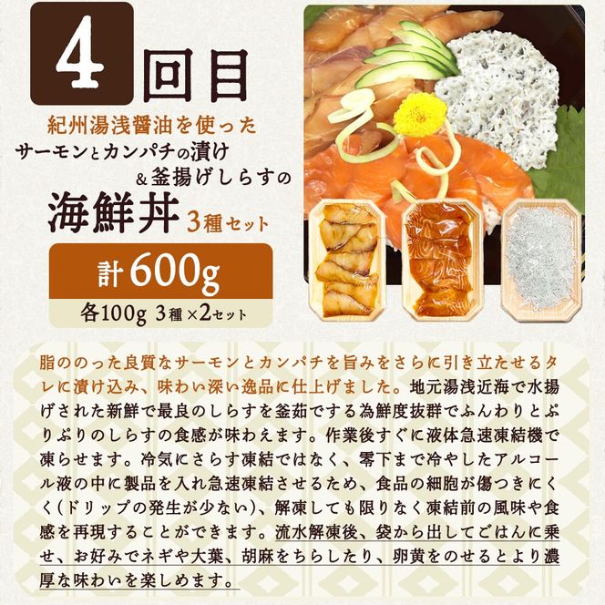 【定期便 全4回】魚鶴商店が選ぶ人気お魚J(銀鮭切身・サバフィレ・魚切身・海鮮漬)_G60-T41