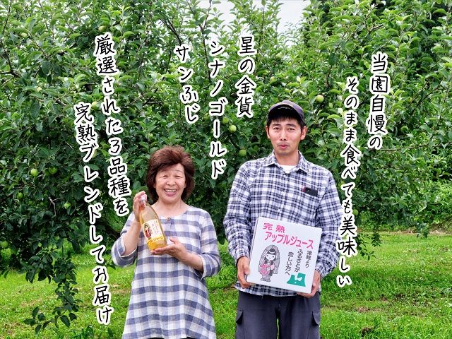 【数量限定】みぃ～farmの完熟アップルジュース 1L×3本　青森県鰺ヶ沢町 りんごジュース 飲料類 果汁飲料 