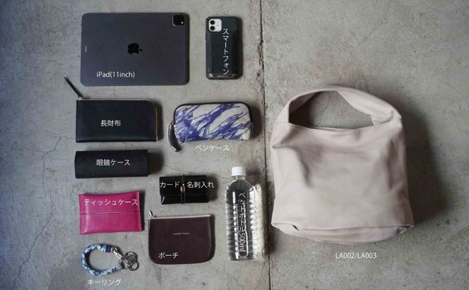 シルキータッチしっとりレザー 軽く柔らかい袋タイプ・ＬＵＡ(ＬＡ００３)＃ペールトープ バッグ ショルダーバッグ レザー 革製品 牛革 日本製  軽量 墨田区 東京