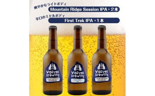 WolvesBrewing 丹波山クラフトビール 2種3本セット（FirstTrek×1、Mountain Ridge×2）/ ビール クラフトビール 地ビール 瓶ビール お酒 BBQ 宅飲み 家飲み 晩酌 飲み比べ ギフト プレゼント 贈り物 父の日 