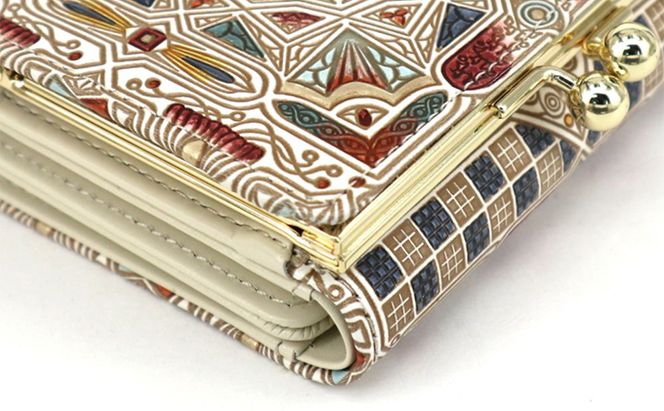 【文庫屋大関】三つ折りミニ財布　カロ（ブロンズ）【皮革工芸品】 ファッション 小物 民芸品 お札 カード 小銭 手のひらサイズ コンパクト 大人 タイル 牛革 手作り 国産 