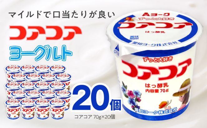 愛知ヨーク　コアコアヨーグルト　20個入　ヨーグルト デザート 健康 給食 保育園 幼稚園 小学校 中学校 支援学校 病院 高齢者施設 ［108A01］