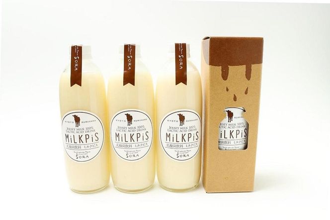 ジャージーミルクピス(500ml×4本セット)化粧箱入  ミルクピス 乳製品 丹後ジャージー牧場 ミルク工房そら ジャージー牛乳の美味しさ広がる 乳酸菌ドリンク 乳酸菌飲料　TJ00017