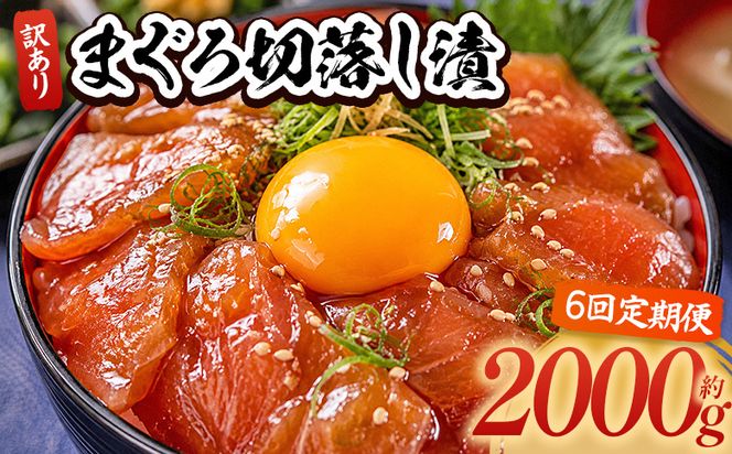 【6回定期便】 まぐろ切落し漬 訳あり 計2000g 80g×25袋 まぐろ マグロ 鮪 配送回数 定期便 小分け 海鮮 魚介 冷凍食品 加工品 漬けマグロ 海鮮丼 まぐろ漬け丼 刺身 おかず おつまみ 刺身 株式会社大熊 高知県 香南市 冷凍 Wda-0047