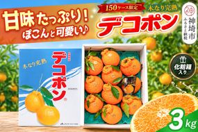 【2027年3月中旬より発送開始】【木なり完熟】デコポン 3kg 150ケース限定【みかん 柑橘 清美 ポンカン フルーツ デザート】(H116148)