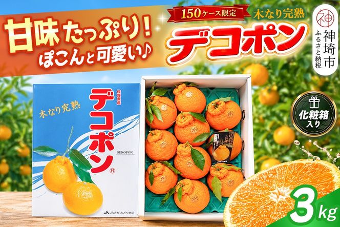 【2027年3月中旬より発送開始】【木なり完熟】デコポン 3kg 150ケース限定【みかん 柑橘 清美 ポンカン フルーツ デザート】(H116148)