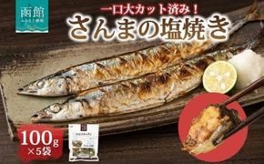 さんまの塩焼き 100g×5袋 北海道 さんま 塩焼き 秋 旬 惣菜 魚介類 加工品 小分け 常温 手軽 時短 1人暮らし おかず つまみ お取り寄せ グルメ 送料無料 エビスパック 函館市_HD215-008