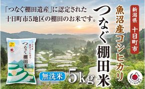【令和8年産 先行予約】無洗米5kg　新潟県十日町市魚沼産コシヒカリ「つなぐ棚田米」 米 こしひかり 無洗米 十日町市