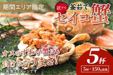 【期間エリア限定！訳あり】厳選！絶品！ 釜茹で セイコ蟹5杯　YK00261