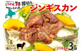 北海道 厚切り 肩ロース 生ラム ジンギスカン 250g×3袋 ラム タレ たれ 羊肉 贅沢 鍋 焼肉 ジューシー おかず 本格的 簡単 調理 グルメ お取り寄せ お肉屋 たどころ 送料無料 