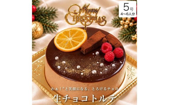 クリスマスケーキ　生チョコ トルテ 5号 4-6人分　パティスリー天使のおくりもの ※2026年12月～発送