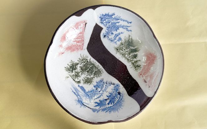 【沖縄の焼き物】七寸皿 (珊瑚紋) 食器 陶器  工芸品 ギフト 沖縄市 / 唐仙窯[BCBK012]