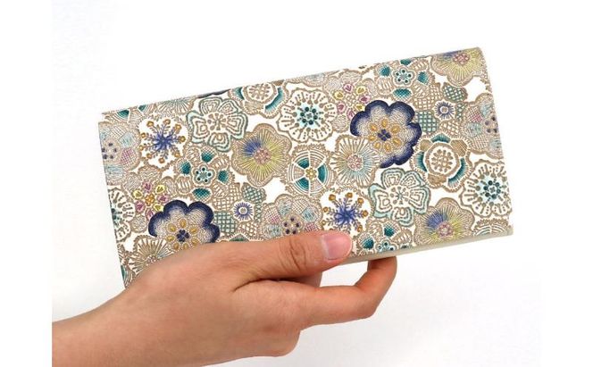 【文庫屋大関】束入れ 春らんまん＜瑠璃＞【皮革工芸品】 財布 お札 お札入れ 長財布 カード 小銭 牛革 手作り 日本製 墨田区 東京都