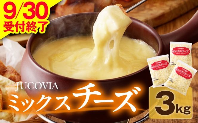 015B454 【9/30受付終了】JUCOVIA ミックスチーズ 3kg【普段使い 小分け 1kg×3P 高評価 ちーず 乳製品 ムラカワチーズ 一人暮らし ファミリー ピザ トースト】