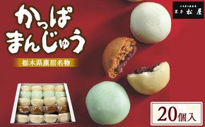 かっぱまんじゅう ＜20個＞ 【かぬまブランド認定】 | お菓子 和菓子 菓子 ギフト お土産 個包装 まんじゅう 饅頭 詰合 詰め合わせ 黒子松屋 ※離島への配送不可