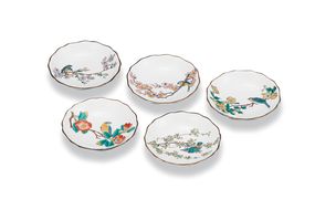 4号皿揃　花鳥絵変わり