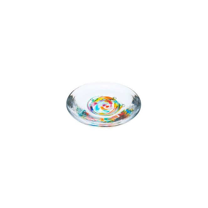 セイウン 11cm 丸小皿 2枚（泡・カラー） 食器 皿 ガラスプレート ガラス 硝子 手作り ギフト プレゼント 贈り物 九十九里町 千葉