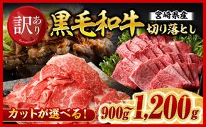 牛肉 ※発送月・カットが選べる※【訳あり】宮崎県産黒毛和牛切り落とし900～1200g 【肉 黒毛和牛 牛肉 牛 国産 九州産 切り落とし 宮崎県 川南町 ミヤチク 送料無料】[C00671 C00673 C00675 C00677]