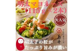 【博多辛子明太子の島本】明太子たっぷり明太マヨネーズ115ｇ×2本 ≪築上町≫【株式会社島本食品】めんたいこ たらこ 明太子 国内産 ばらこ バラコ  明太マヨ マヨネーズ 時短[ABCR034]