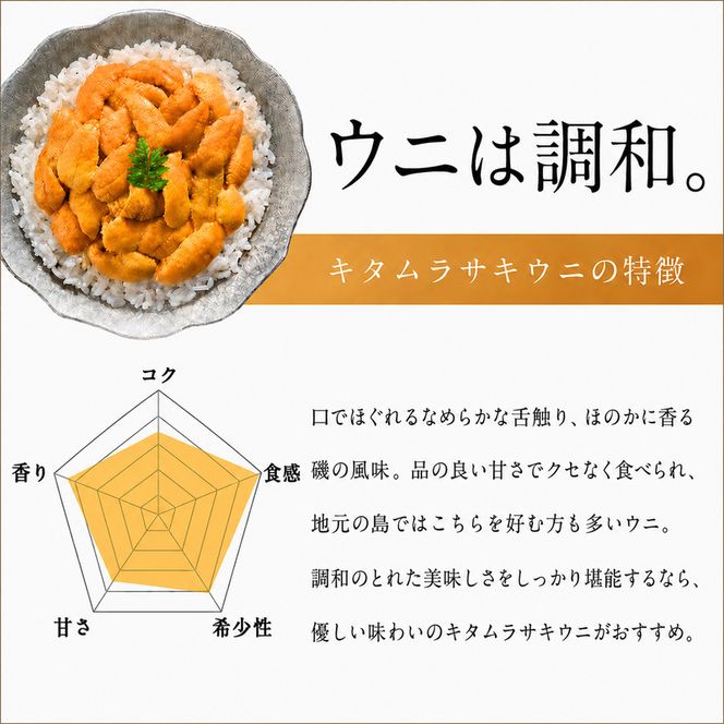 北海道礼文島産 旬凍キタムラサキウニ80g×1 魚貝類 雲丹 氷結 うに 