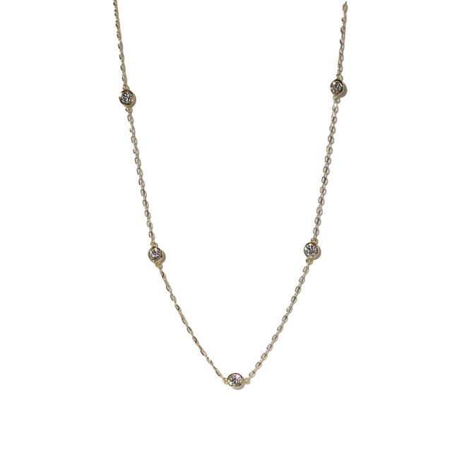 K18　0.55ct　ダイヤモンドステーションネックレス　BQ-200