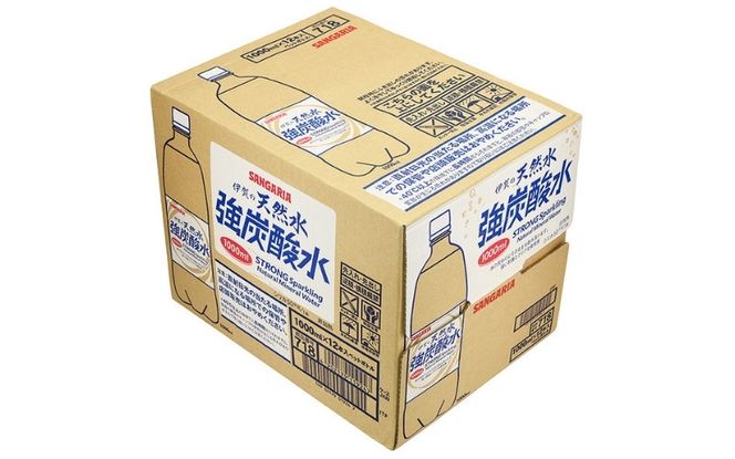 サンガリア伊賀の天然水 強炭酸水2ケース（1リットル×24本） 【igge0002】