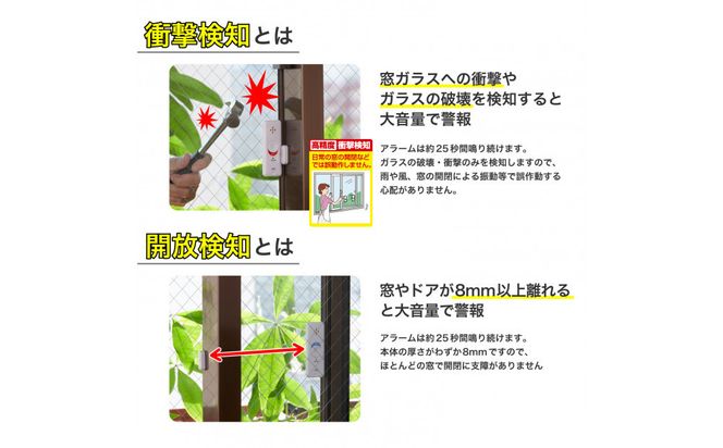 窓ピタッアラーム衝撃＆開放検知４Ｐ　ASA-W13-N4P(W) 272183_AZ215