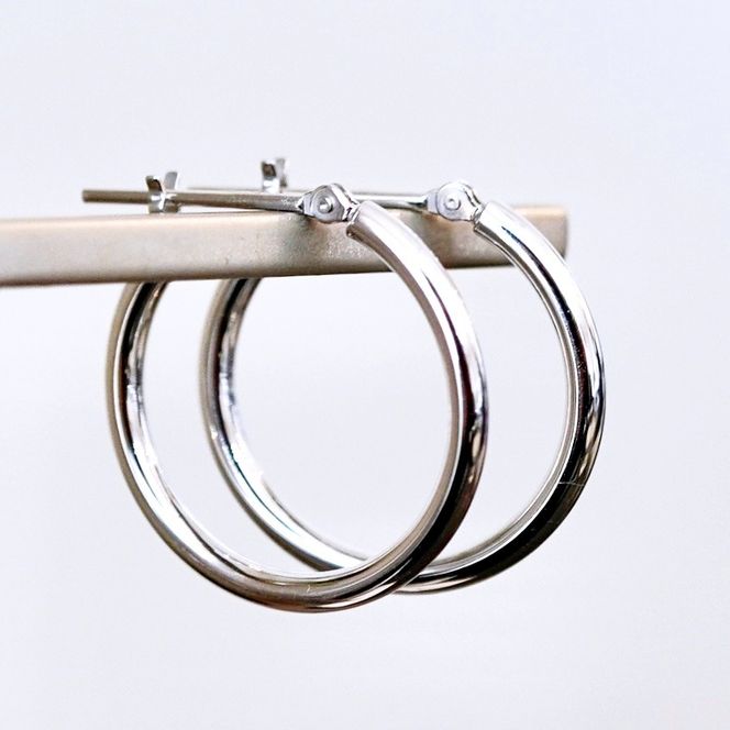 Pt900 プラチナ 地金 フープ ピアス (直径20mm) 保証書付 KO-0059 SWAD084-20mm