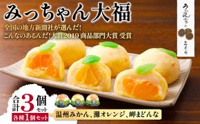 みっちゃん大福（温州みかん、灘オレンジ、岬まどんな）各種1個セット IKTK003