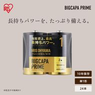 アルカリ乾電池 単1形 24本（2本パック×12個セット） BIGCAPA PRIME LR20BP/2P×12