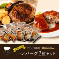 十勝幕別産ブランド放牧豚［どろぶた］ハンバーグ2種セット【 北海道 豚肉 ハンバーグ 惣菜 おかず ジャンボ 】 
