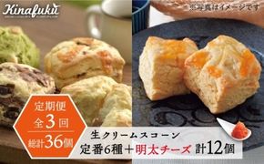 【全3回定期便】 定番 スコーン + 明太 チーズ スコーン 計 12個 セット 糸島市 / スコーン専門店キナフク 焼き菓子 焼菓子 洋菓子 スイーツ パン [AFA024]