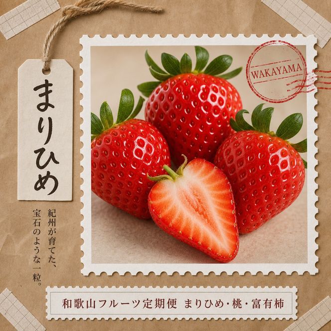 【2・7・11月 全3回】紀州和歌山産旬のフルーツセット（いちご・桃・富有柿）定期便 【魚鶴】【UT69】 303446_XF91138