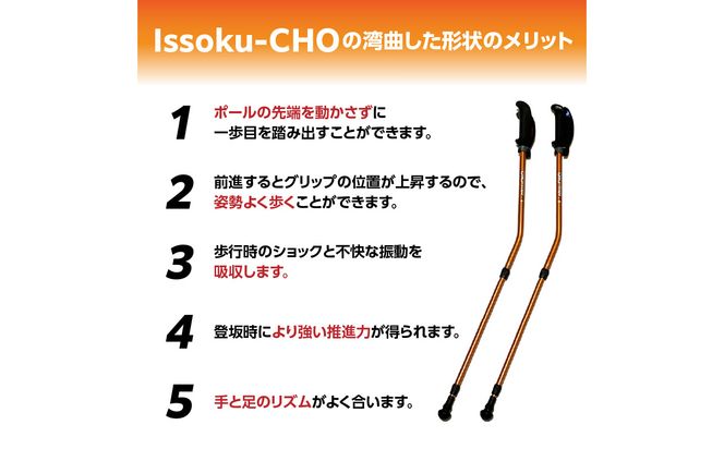 【R17016】ウォーキング Issoku-CHO（1足長） メタリックオレンジ 2本セット