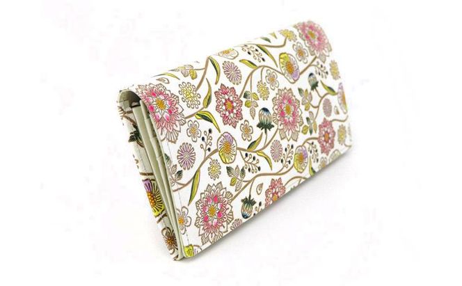 【文庫屋大関】束入れ ダリア＜ベリーピンク＞【皮革工芸品】 財布 お札 お札入れ 長財布 カード 小銭 牛革 手作り 日本製 墨田区 東京都