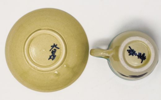 【琉球太田焼窯元】魚紋カップ＆ソーサー＜1客＞