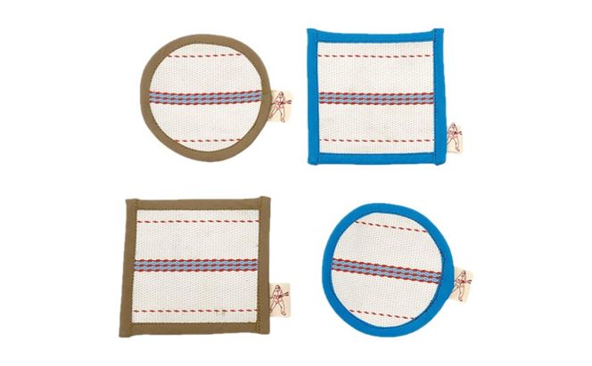 【一点物】高梁市消防本部 消防ホースリメイクコースター4点セット コースター 岡山 高梁市