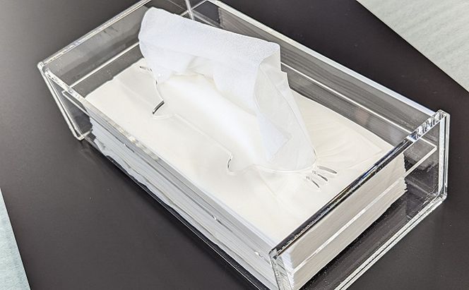 アクリル ネコ ティッシュBOX 雑貨 日用品 クリア ペーパータオル マスク 透明 手作り 